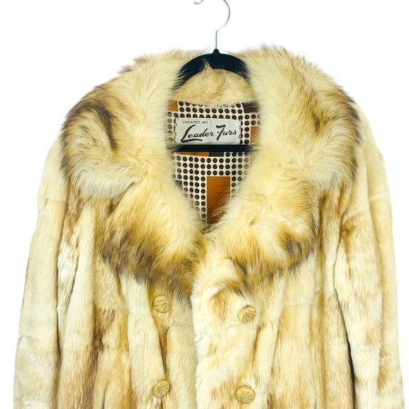 Vintage Leader Furs Fox fur 1970's Genuine Fur Coat Winter Coat SZ medium - Picture 4 of 9